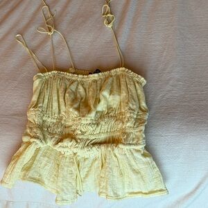 J. Crew Light Yellow Cleo Ruched Top